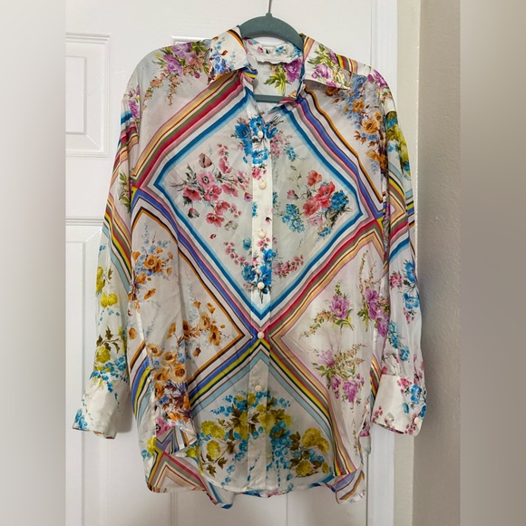 Zimmermann Halcyon Floral Silk Blouse - Multicoloured - Picture 4 of 16